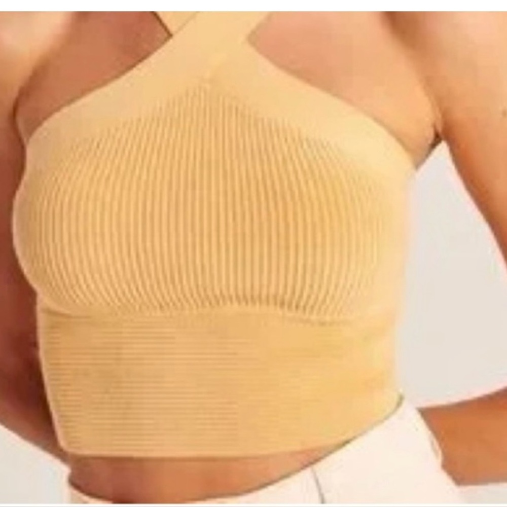 New Abercrombie & Fitch Blue Ribbed Ottoman Tank Top